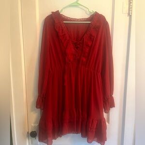 Adorable red fall dress